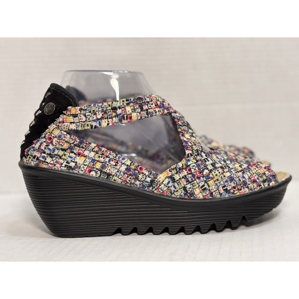 Bernie Mev Drake Woven Elastic Wedge Sandals Floral Criss Cross Womens 39 US 8